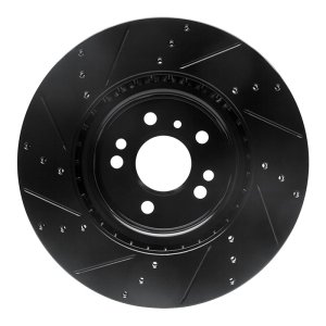 Mercedes-Benz ML350 Brake Rotor (1) - Front Right - R1 Concepts - Drilled & Slotted - Black - `12-`18
